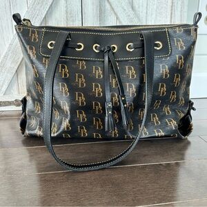 Dooney & Bourke Black and Brown Shoulder Bag